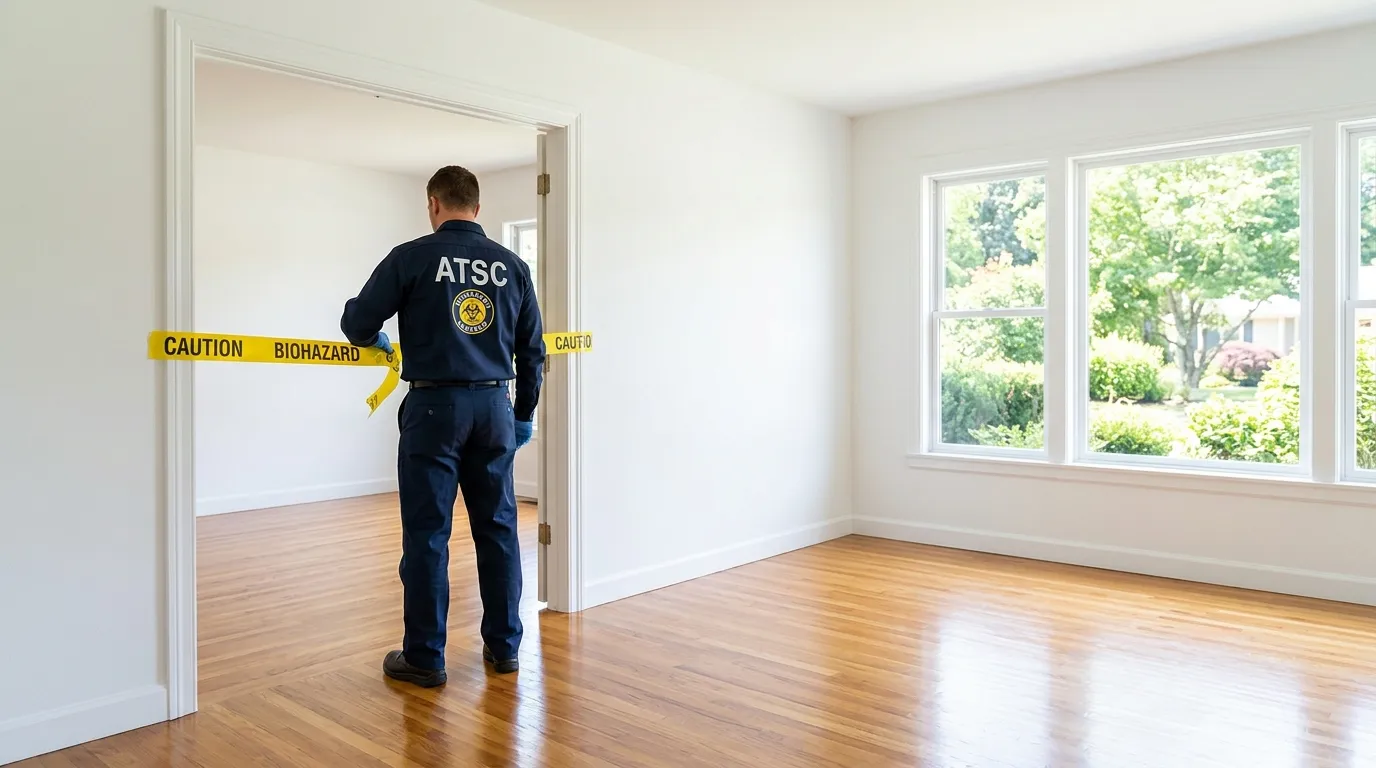 Certified biohazard cleanup crew performing Decomposition Cleanup in Lorton